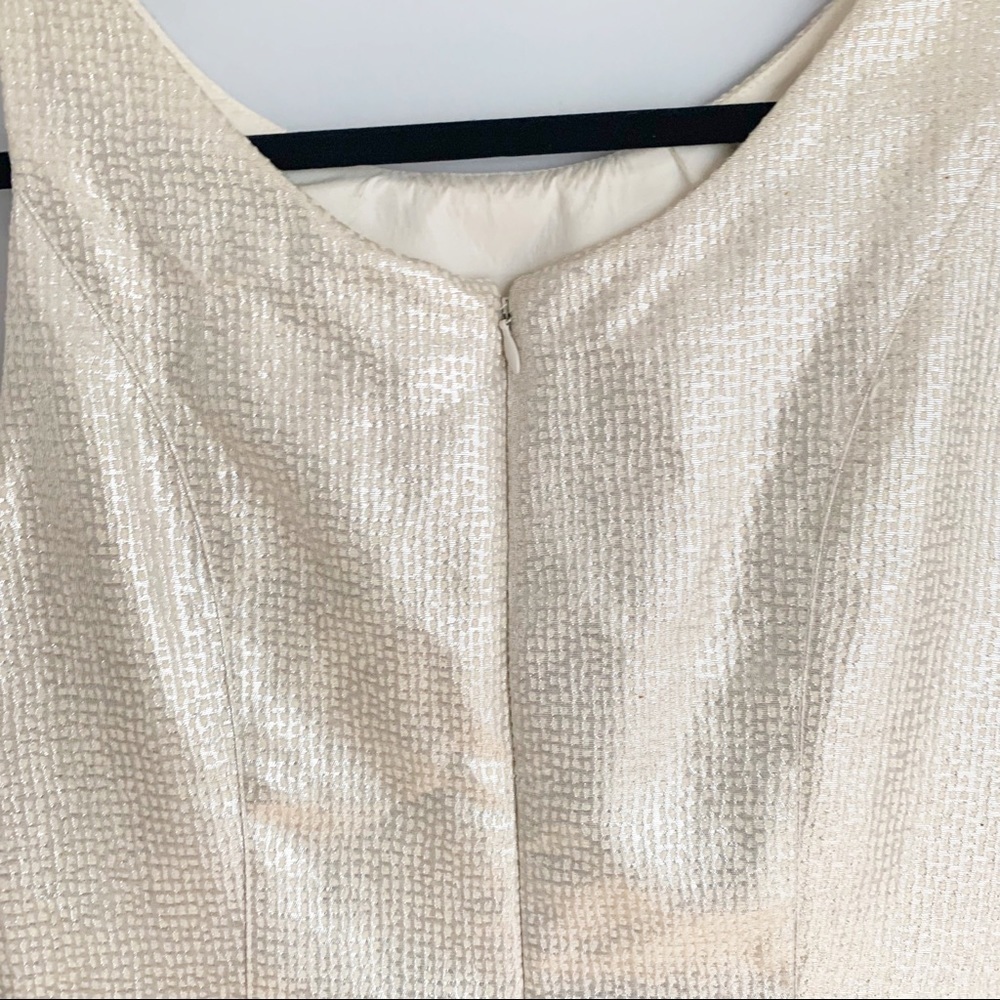 Dalia Cream And Silver Sheath Dress Size 2 - Picture 4 of 5